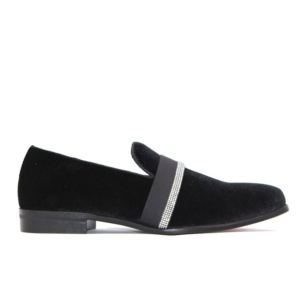 Exclusive Formal Dress Shoe Black Paisley with Buckle SL0096 main image 1