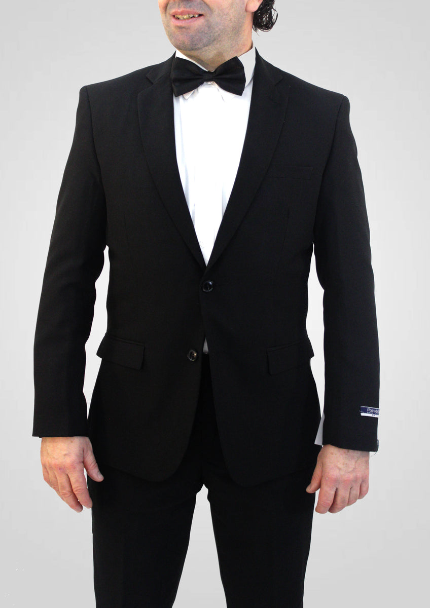 PORTABELLA,SOLID2BSLIM FITDRESSY SUITSPOPLINBLACK Portabella