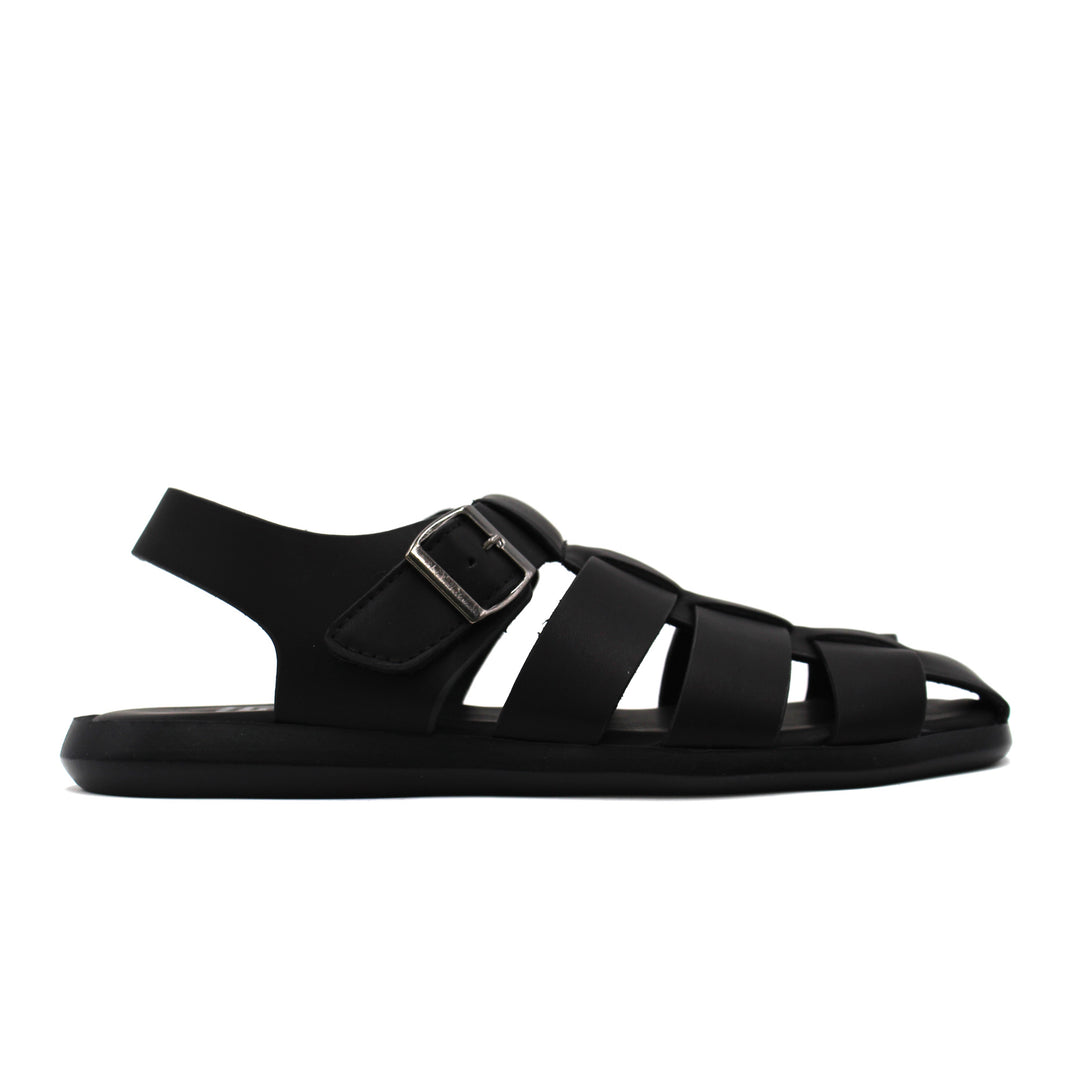 Faranzi fisherman Sandal Faranzi Black Vegan Leather Dress Casual Fisherman Sandals main image 4