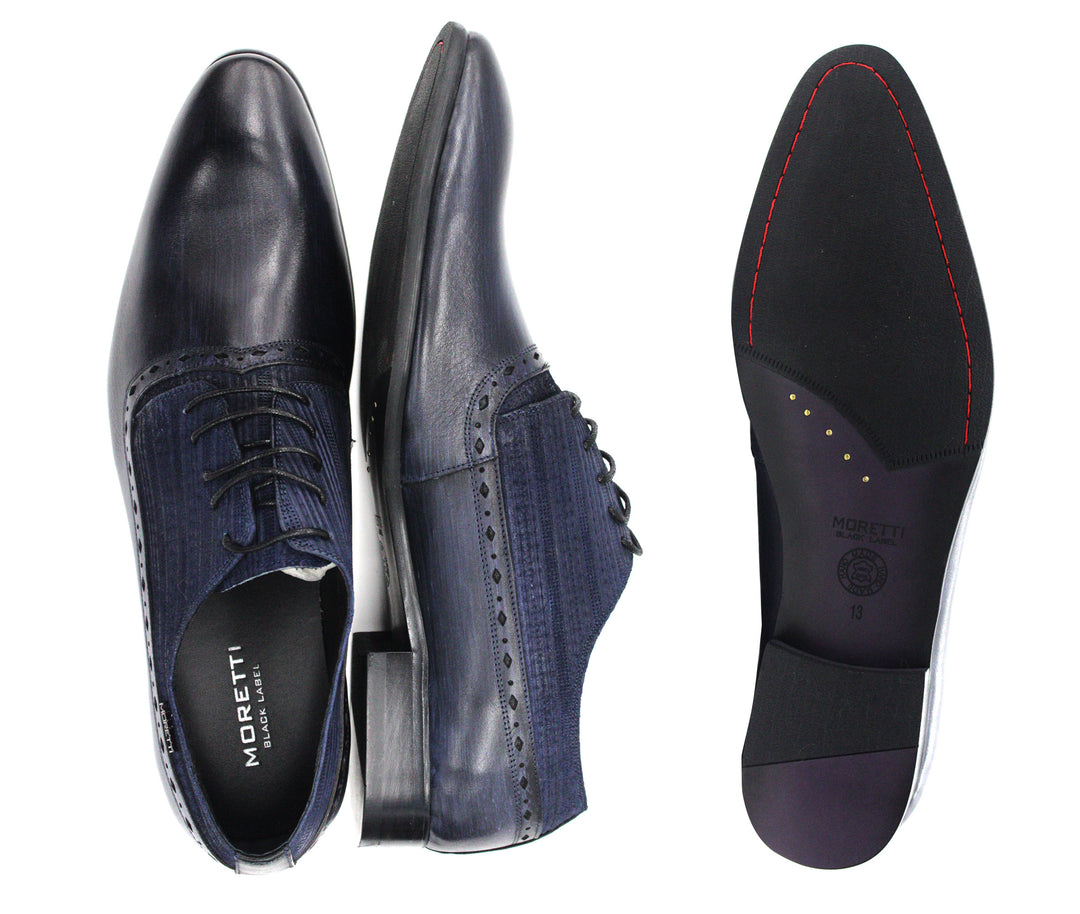 MORETTI,PLAIN TOE-LACE UP-SHOES-M31201-NAVY