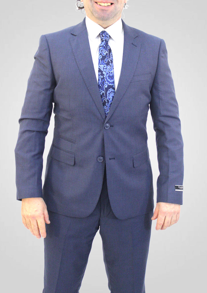 Portabella,SHARK SKIN-2 BUTTONS---DRESSY SUITS-62-BLUE
