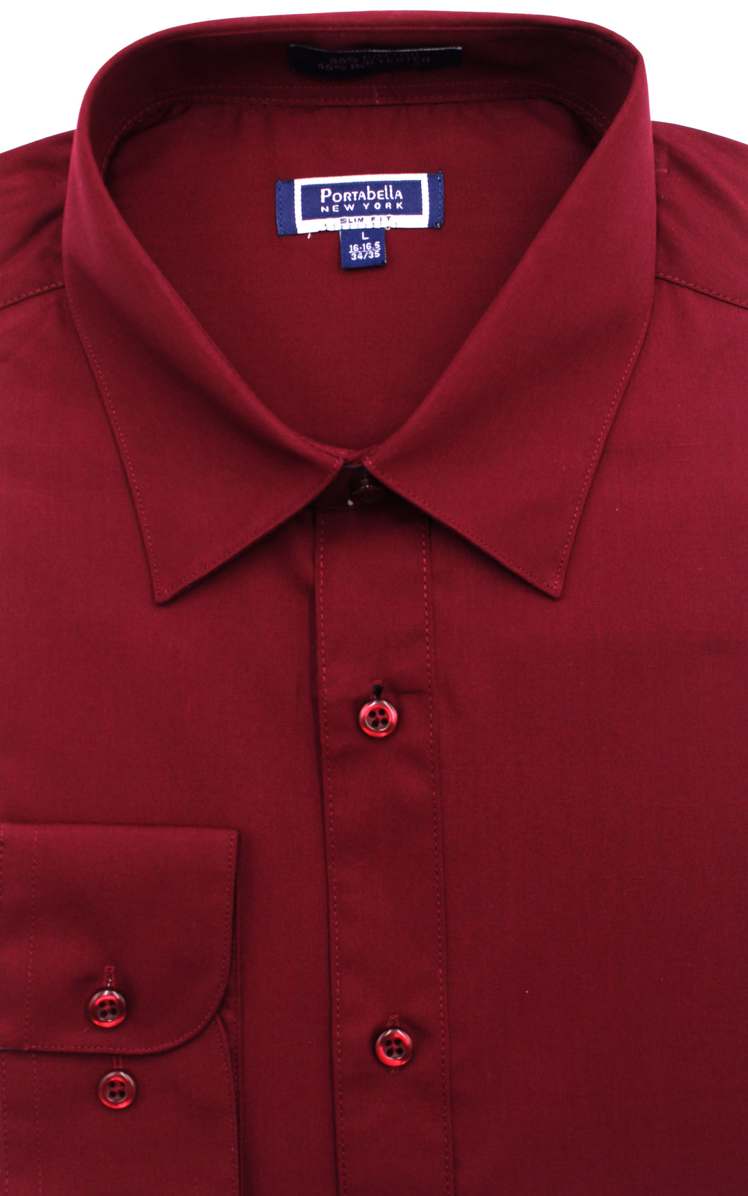 PORTABELLA,SOLID-SPREAD COLLAR-DRESS SHIRTS-S2020-BURGUNDY  Portabella