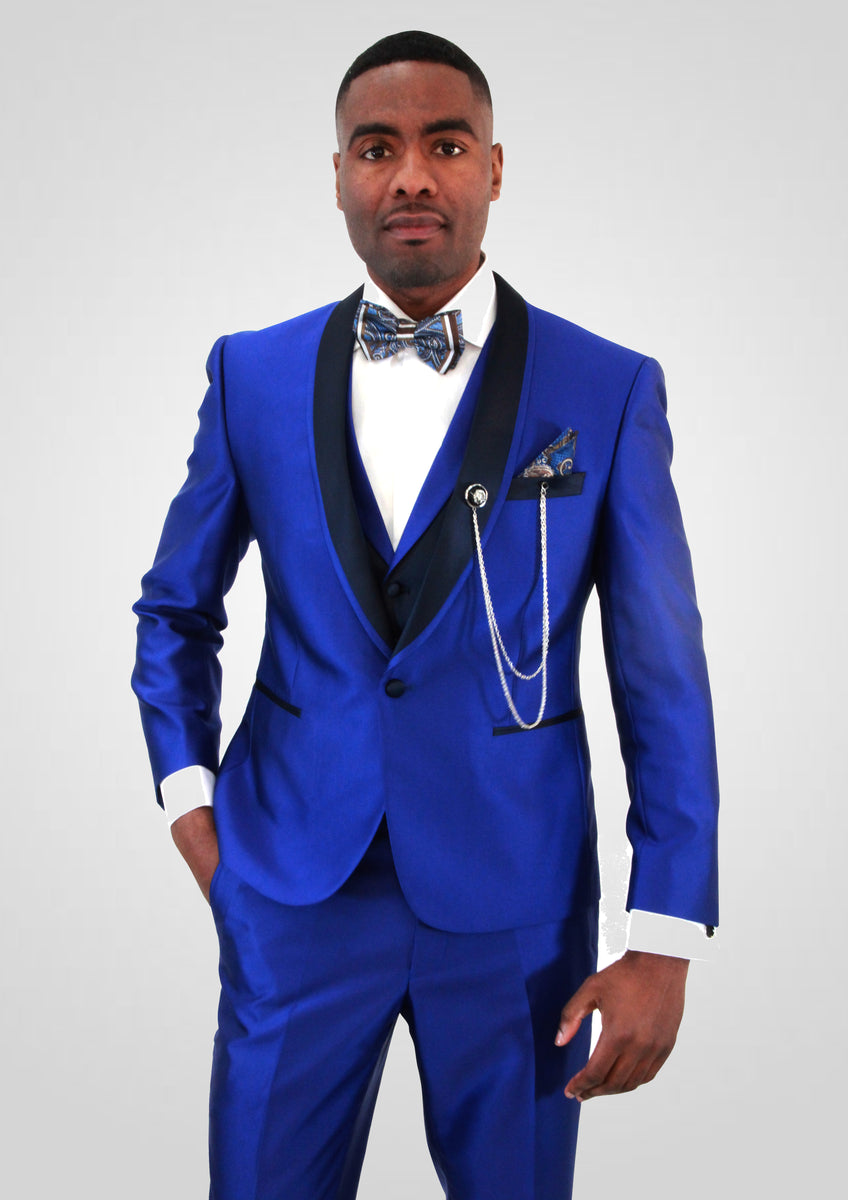 Portabella,SOLID1BSHAWLVTUXEDO SUITSTUX300FRENCH BLUE